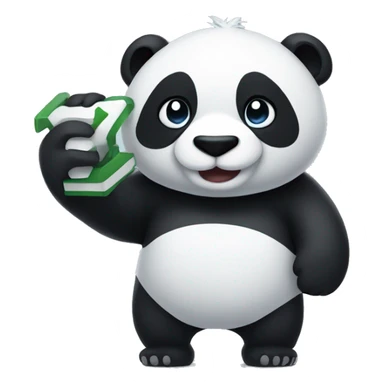 panda holding the discord partnership icon sticker