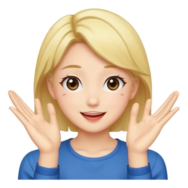 Kissy face with hands anime style  sticker