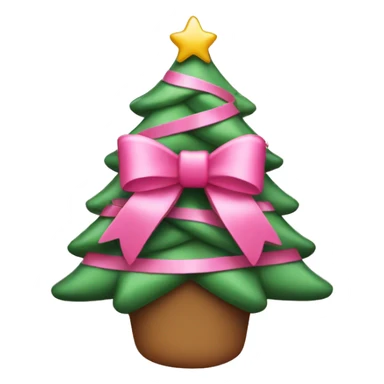 Pink bow Christmas tree sticker