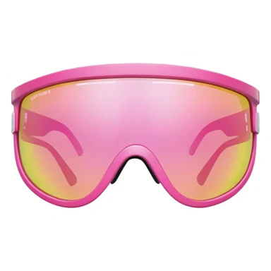 sporty pink shield visor sunglasses with thick frame, one-piece lens sticker