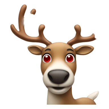 Reindeer with red nose sticker