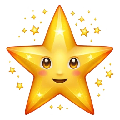 glitter yellow Star fire  sticker