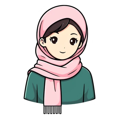light pink scarf sticker