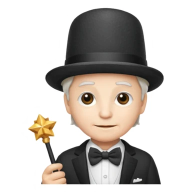 67 kid with a bowtie, a fancy hat and a wand sticker