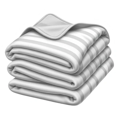 Silver and white folded blanket sticker