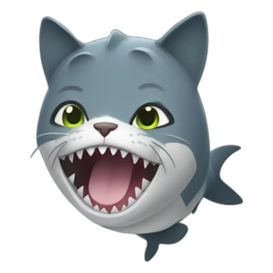 Cat in shark costume sticker