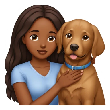 Black long hair women with a Labrador  sticker