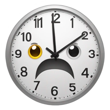 clock with mouth and eyes sticker