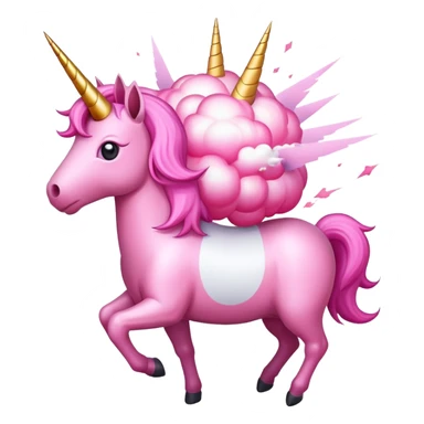 pink  nuclear explosion with a unicorn sticker