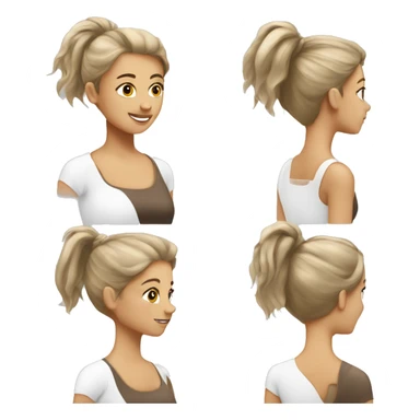 Pilates girl hair brown skinny white sticker