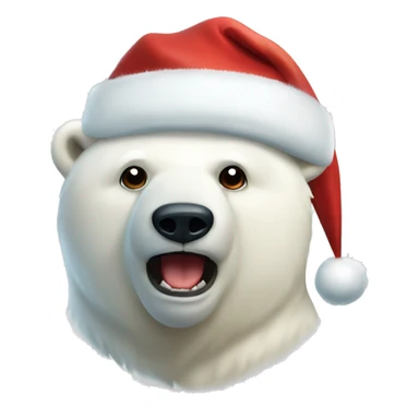 Polar bear with a santa hat sticker