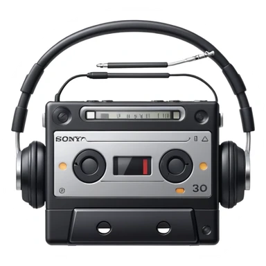 Sony Walkman cassette player with headphones sticker