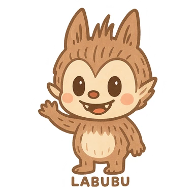 Labubu waving sticker