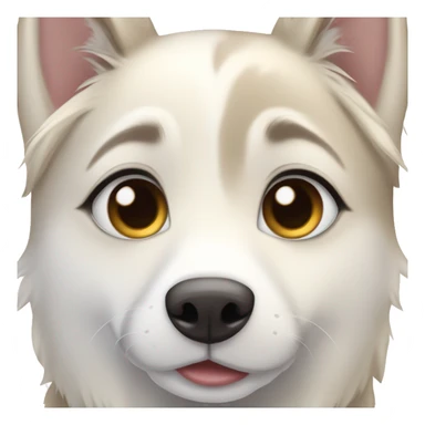 Blonde blu eyed girl with cute gray brown eyed siberian husky sticker