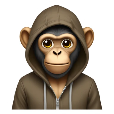 monkey wearing a hoodie sticker