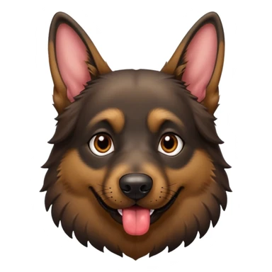 cartoon style dark German Shepherd dog with its tongue hanging out long sticker