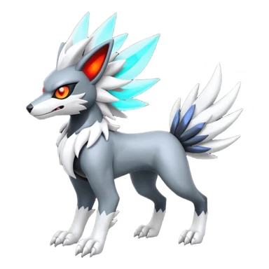 Futuristic Mightyena-Silvally-Fakémon-hybrid-creature (full body)  sticker