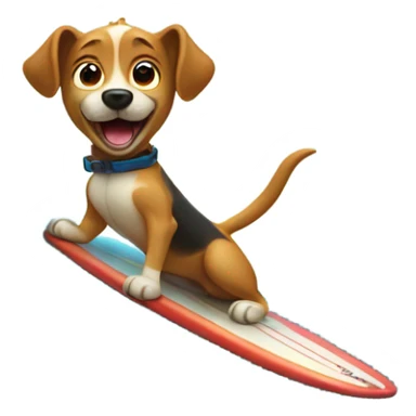 Dog surfing  sticker