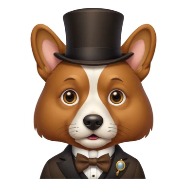 dog gentleman sticker