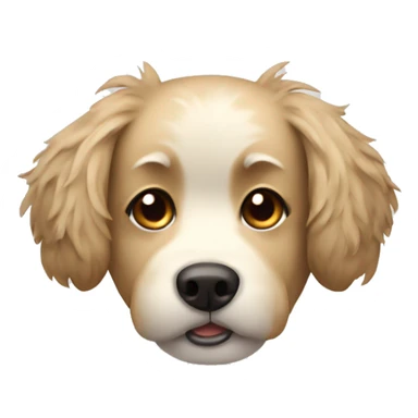 messy fur mixed  beige dog sticker