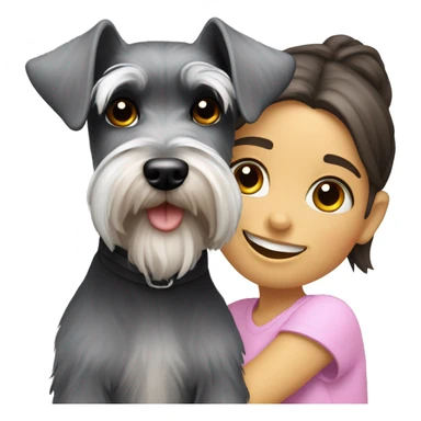 Mini schnauzer with a girl sticker