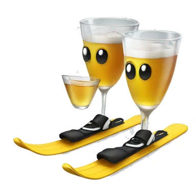Ski with shot glasses on sticker