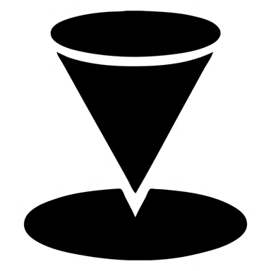 Two nested outline light cones: outer cone 2-pt stroke, inner cone 1-pt stroke, same royal-blue color, centered on a white square canvas, flat vector icon, minimal, no fill, no gradients, no text, extremely crisp line art
 sticker