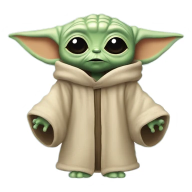 Rubber baby yoda toy sticker