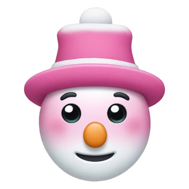 Pink snowman sticker