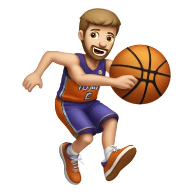 White man dunking a donut as a basketball  sticker