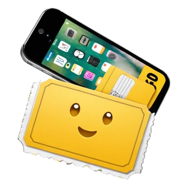 yellow card ticket iPhone style sticker