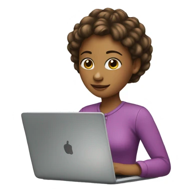 girl profile with laptop  sticker