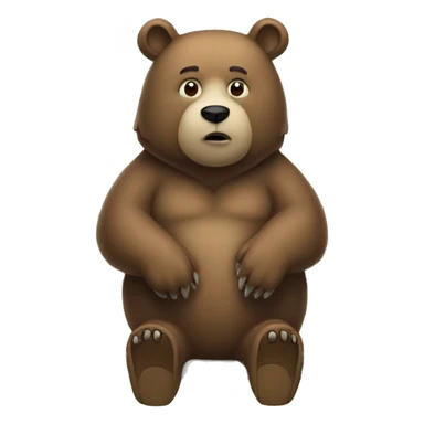 bear waiting at bus stop sticker