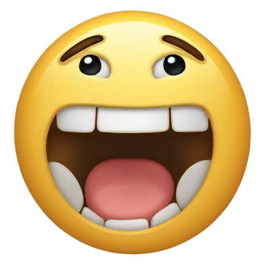Emoji with wide eyes, open mouth, and hands near throat, showing discomfort. sticker