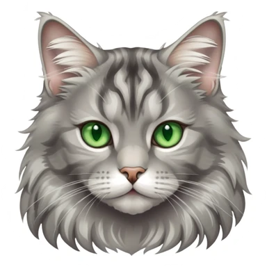 silver tabby maine coon cat with green eyes sticker