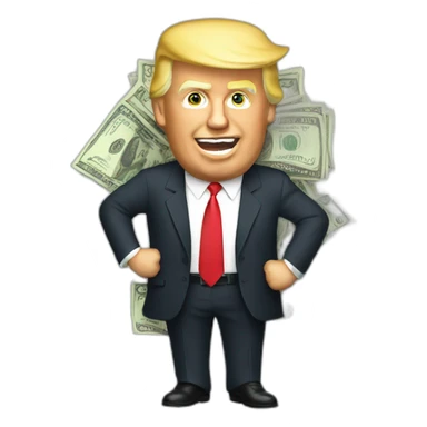 trump with money sticker