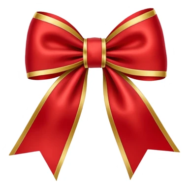Red christmas bow with gold sticker