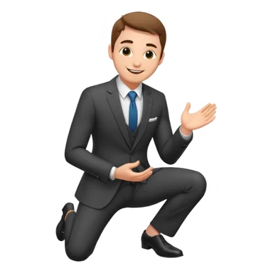 man kneeling and asking for marriage sticker