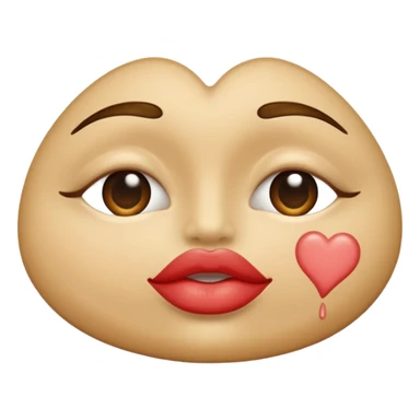 beige kiss mark sticker