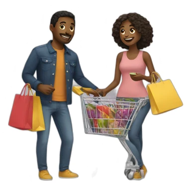 couple shopping together sticker