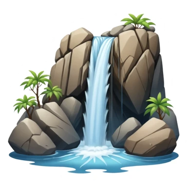 waterfall with rocks and no plants sticker