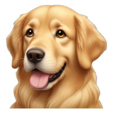 golden retriver in love sticker