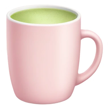 light pink mug of matcha light pink and white sticker