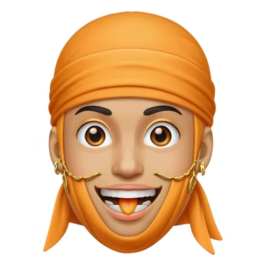 peach with an durag and grillz sticker