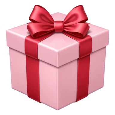 light pink gift box with red satin bow sticker