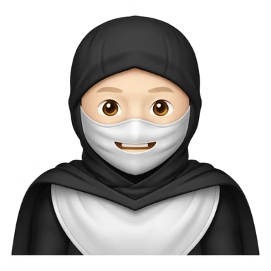 Emoji de ninja capa blanca sticker