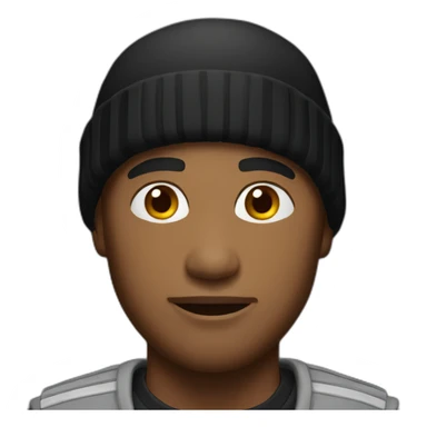 man with short black beanie sticker