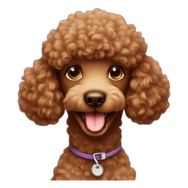 brown- poodle - smile sticker