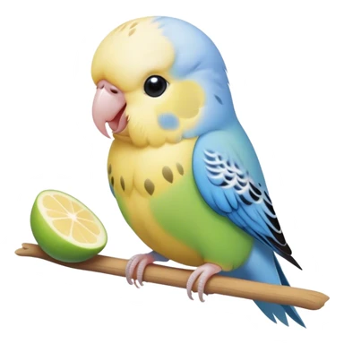 cute budgie eating cute blinchiki sticker