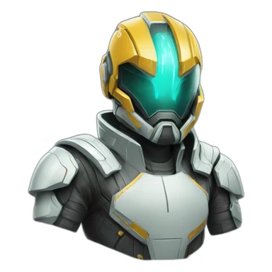 futuristic Galactic Vanguard Jacket armored sticker